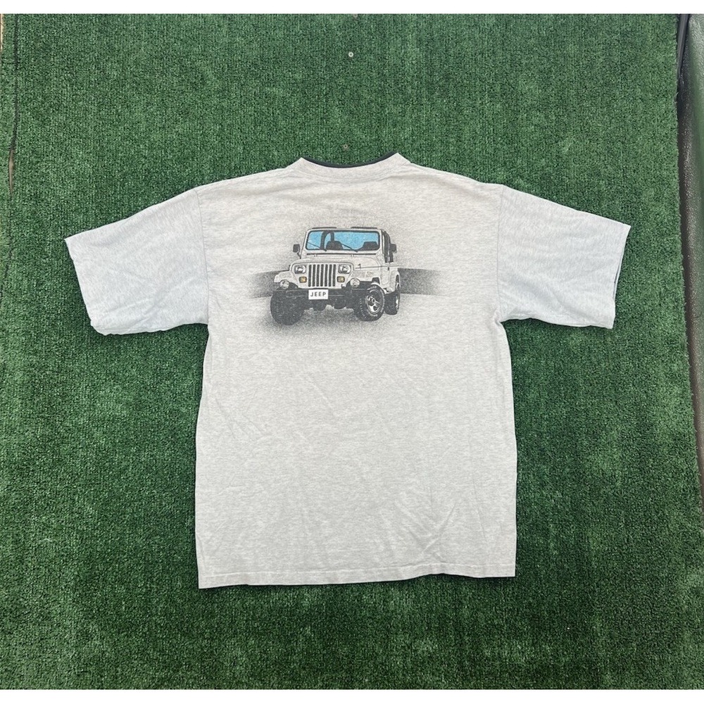 Vintage 90s Jeep Wrangler YJ Double Sided Promo Tee Crewneck T-Shirt USA XL